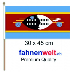 Königreich von Swasiland / Eswatini Fahne / Flagge am Stab | 30 x 45 cm