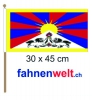 Tibet Fahne / Flagge am Stab | 30 x 45 cm