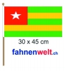 Togo Fahne / Flagge am Stab | 30 x 45 cm