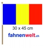 Tschad Fahne am Stab gedruckt | 30 x 45 cm