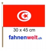 Tunesien Fahne / Flagge am Stab | 30 x 45 cm