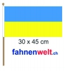 Ukraine Fahne / Flagge am Stab | 30 x 45 cm