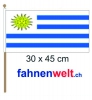 Uruguay Fahne / Flagge am Stab | 30 x 45 cm