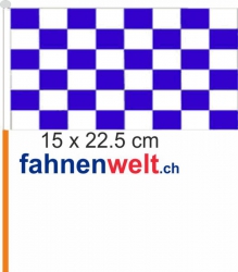 Fan-Fahne blau/weiss Fahne / Flagge am Stab  Pack à 4 Stück | 15.5 x 23 cm