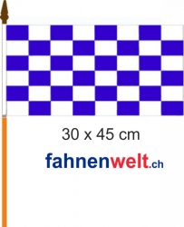 Fan-Fahne blau/weiss Fahne / Flagge am Stab  | 30 x 45 cm