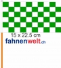 Fan-Fahne grün/weiss Fahne / Flagge am Stab  Pack à 4 Stück | 15.5 x 23 cm