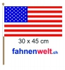 USA Fahne / Flagge am Stab | 30 x 45 cm