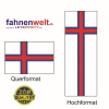 FÄRÖER Fahne in Top-Qualität gedruckt im Hoch- und Querformat | diverse Grössen