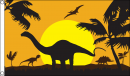 Dinosaurier Silhouette Fahne aus Stoff | 90 x 150 cm