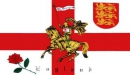 England Fahne mit Rose und Löwen Fahne / St George Charger | 90 x 150 cm
