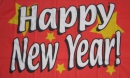 Neujahrs / Happy New Year Fahne gedruckt | 60 x 90 cm