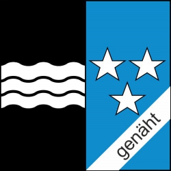 Fahne Aargau AG genäht / appliziert | 80 x 80  cm