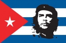 Che Guevara mit Kuba Fahne gedruckt | 60 x 90 cm