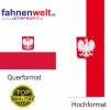 Polen mit Wappen Fahne in Top-Qualität gedruckt im Hoch- und Querformat | diverse Grössen
