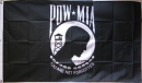POW / MIA weisses Logo auf schwarzer Fahne| 90 x 150 cm