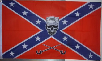 Rebel mit Totenkopf / Rebel Soldier Skull Fahne gedruckt | 90 x 150 cm