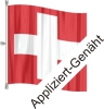 Fahne Schweiz CH mit eingenähten / applizierten Kreuz | 200 x 200  cm