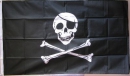 Pirat mit gekreuzten Knochen Fahne gedruckt | 150 x 250 cm