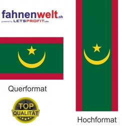 MAURETANIEN Fahne neues Design in Top-Qualität gedruckt im Hoch- und Querformat | diverse Grössen