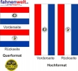 PARAGUAY Fahne in Top-Qualität Vorder- und Rückseite gedruckt im Hoch- und Querformat | diverse Grös