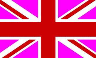 Union Jack UK Rot und Pink Fahne gedruckt | 90 x 150 cm