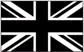 Union Jack UK Schwarz Fahne gedruckt | 90 x 150 cm