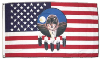USA Feather Wolf Fahne gedruckt | 90 x 150 cm