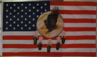 US Adler Traumfänger / US Eagle Dream Catcher Fahne gedruckt | 90 x 150 cm