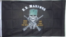 US Marines mit Totenkopf Fahne gedruckt | 90 x 150 cm