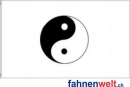 Yin Yang  Fahne weiss gedruckt | 90 x 150 cm