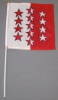 Fahne Wallis am Stab Pack à 5 oder 15 Stück | 20 x 20 cm | Stoff