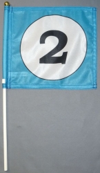 Fahne am Stab Nr. *2* Pack à 5 oder 15 Stück | 20 x 20 cm | Stoff