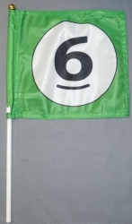 Fahne am Stab Nr. *6* Pack à 5 oder 15 Stück | 20 x 20 cm | Stoff