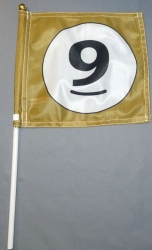 Fahne am Stab Nr. *9* Pack à 5 oder 15 Stück | 20 x 20 cm | Stoff