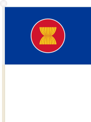 ASEAN Fahne / Flagge am Stab  Pack à 4 Stück | 15.5 x 22.5 cm