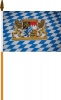 Bayern mit Wappen und Löwen Fahne am Stab gedruckt | 30 x 45 cm