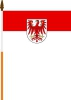 Brandenburg Fahne am Stab gedruckt | 30 x 45 cm