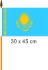 Kasachstan Fahne am Stab gedruckt | 30 x 45 cm