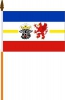 Mecklenburg-Vorpommern Fahne am Stab gedruckt | 30 x 45 cm