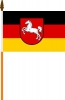 Niedersachsen Fahne am Stab gedruckt | 30 x 45 cm