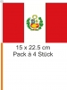 Peru Fahne / Flagge am Stab  Pack à 4 Stück | 15 x 22.5 cm