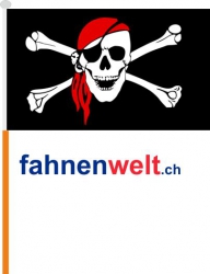 Pirat mit Kopftuch Fahne / Flagge am Stab  Pack à 4 Stück | 15.5 x 23 cm