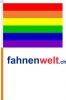 Regenbogen Fahne / Flagge am Stab  Pack à 4 Stück | 15.5 x 23 cm