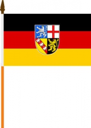 Saarland Fahne am Stab gedruckt | 30 x 45 cm