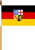 Saarland Fahne am Stab gedruckt | 30 x 45 cm