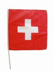Schweiz Fahne / Flagge am Kunststoffstab | 60 x 60 cm
