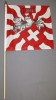 Fahne Schweiz geflammt am Stab aus bestem Stoff | 30 x 30 cm
