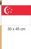 Singapur Fahne / Flagge am Stab | 30 x 45 cm