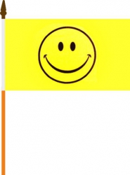 Smiley / Smilie Fahne am Stab gedruckt | 30 x 45 cm