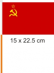 UDSSR / Sowjetunion  / CCCP Fahne / Flagge am Stab  Pack à 4 Stück | 15 x 22.5 cm